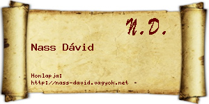 Nass Dávid névjegykártya